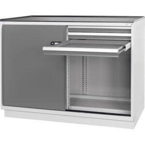 Armario auxiliar para máquina CNC con puertas correderas y cajones 2×36 E × 36 E profundidad